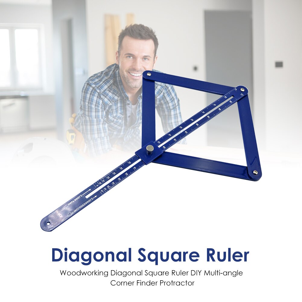 Multi-angle Diagonal Square Ruler Woodworking Model Tile Wood Ruler For Woodworking Gadget Depth Angle Protractor Measur Tool