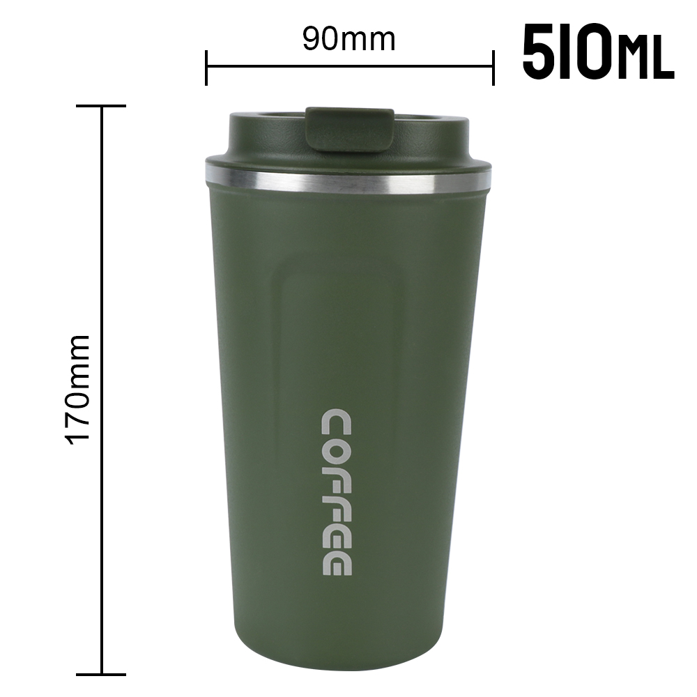 Thermo Cafe Dubbele Rvs Koffiemok voor Thee Water Koffie 380/510ML Leak_Proof Reizen Thermo Cup auto Thermos Mok: Roze