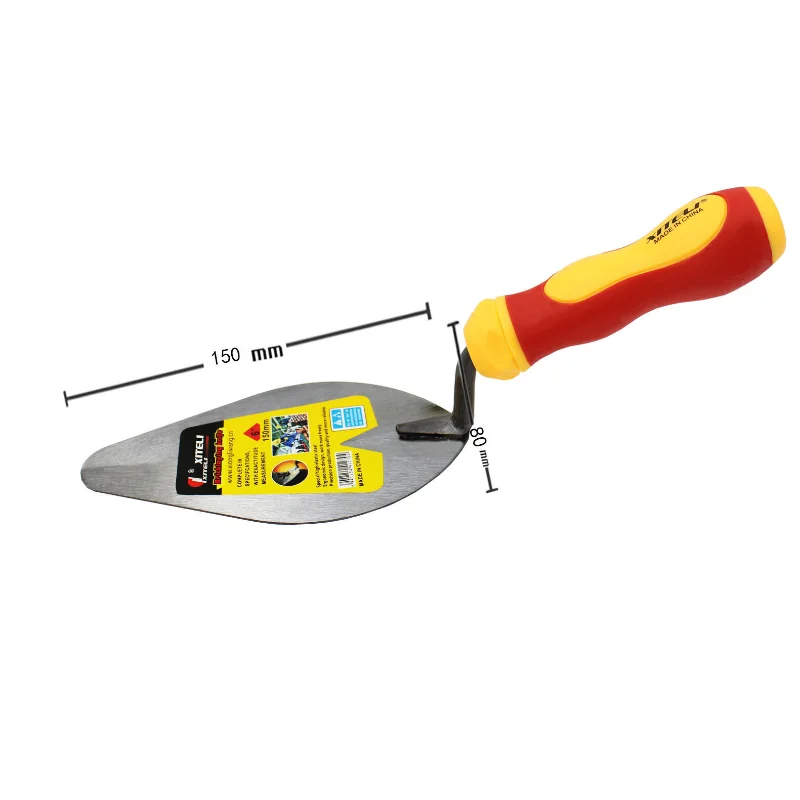 6-9 Inch Carbon Steel Plaster Trowel Concrete Vibration Trowel Scraper Pointed Brick Trowel Bricklayer Tools