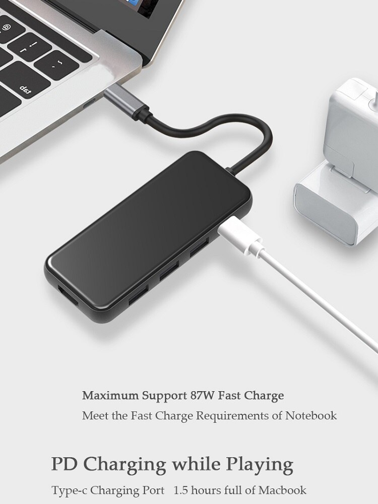 HUB USB C MST USB 3.0 Adapter Dock Type C PD/3 Dual USB/HDMI/SD/TF HUB Docking Station for Loptop Macbook Pro HDMI HUB