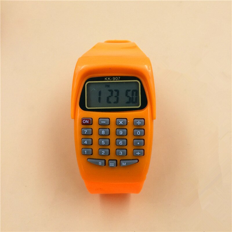 LED Calculator Watch Electronic Digital Chronograph Computer Kids Children Boys Girls Sport Rubber Wrist Watches