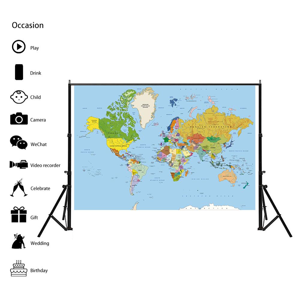 Proyección de Mercator para Cultura y Educación, mapa del mundo Regular no tejido de 150x225cm