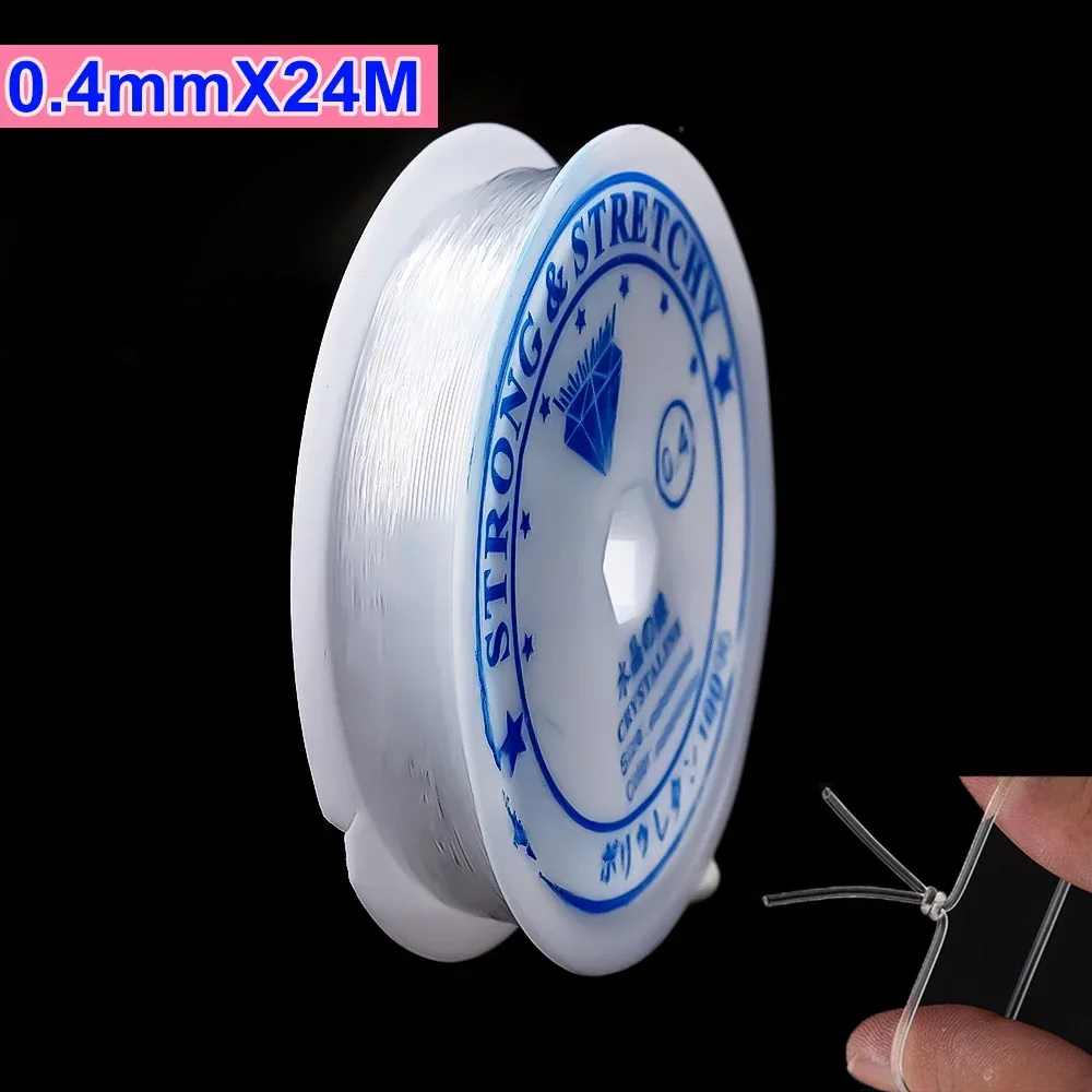 DIY pulsera de cristal transparente cuerda hilo elástico con cuentas usando cuentas pulsera cuerda banda de goma línea de pesca cuerda fabricación de joyas: S / Azul