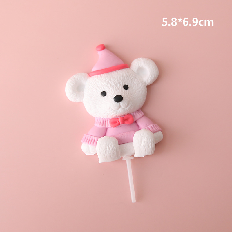 Dyr hund fødselsdagsfest kage topper bageartikler korea ins bichon børn baby favor cupcake bage tilbehør dekorationer: 3