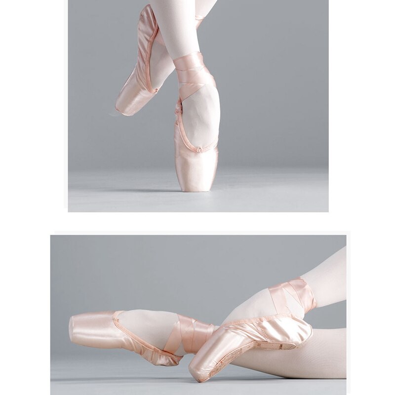 Ballet Shoes Pointe Shoes Bandage Ballet Dance Shoes Girl Woman Satin Dancing Shoes With Sponge-23Cm