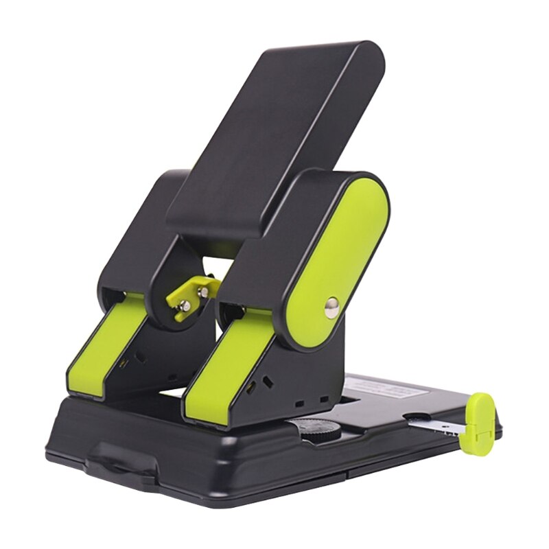 Heavy Duty Double Hole Puncher Paper Scrapbooking Document Punching Machine: Army Green