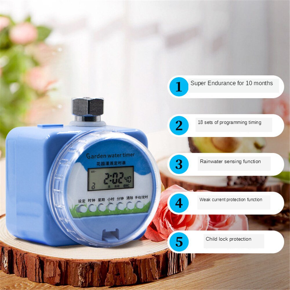 B-LIFE Digital Water Timer for Garden Yard Lawn Drip Irrigation Watering System IP68 Waterproof LCD Display Screen Controller
