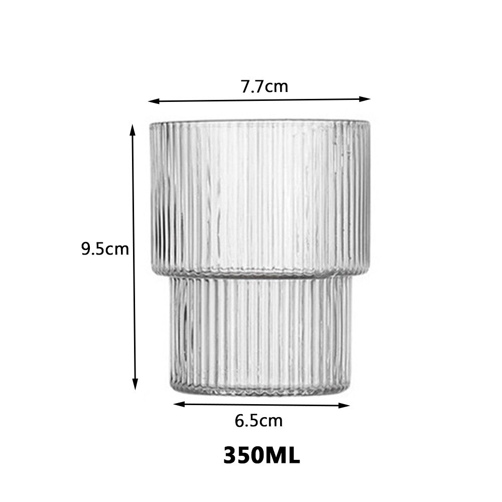 Glass Cup Transparent Tea Coffee Mug Ice Beer Cup Heat Resistant Insulated Glass Cup Milk Juice Mug Origami Style: style A  L