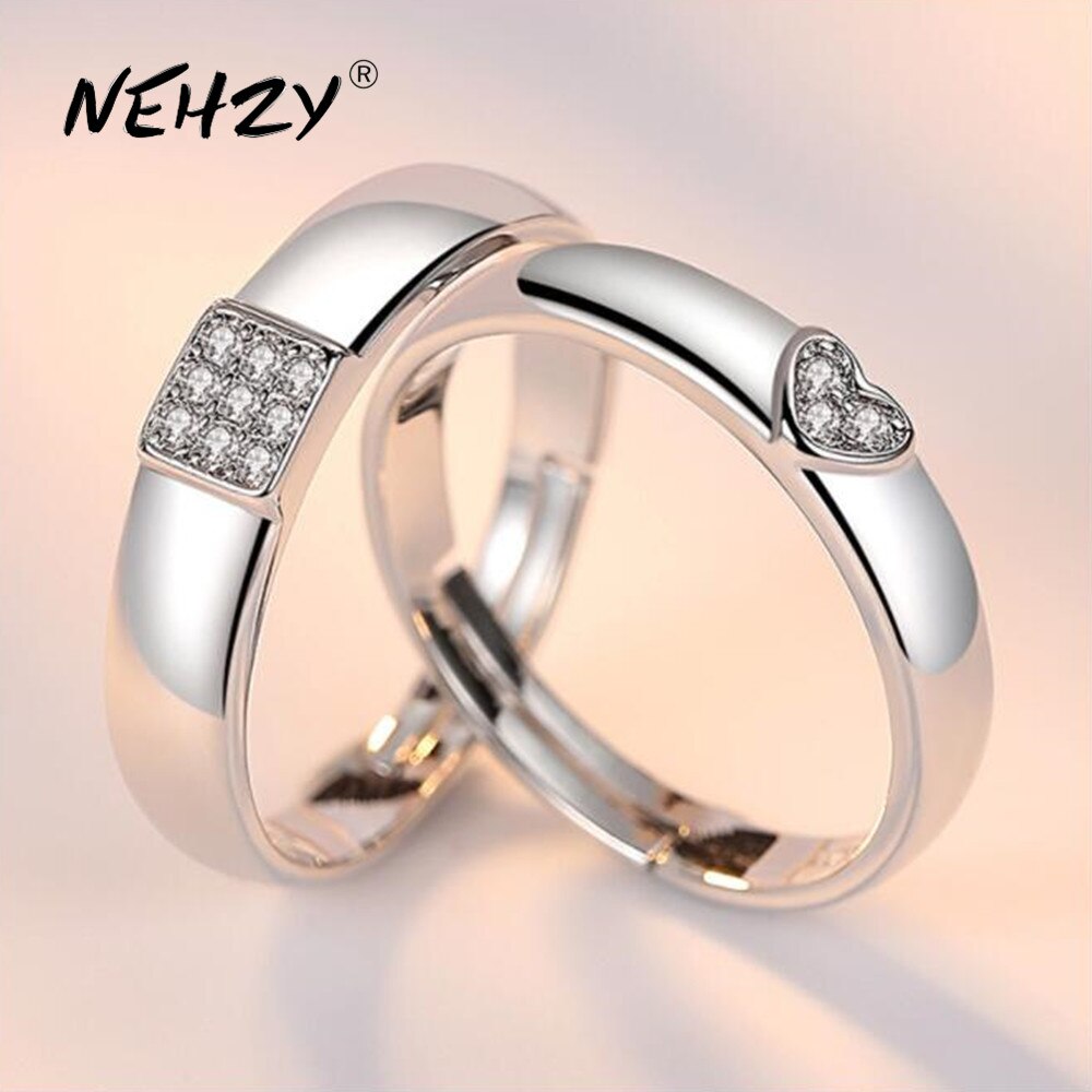 Nehzy 925 Sterling Zilveren Sieraden Mode Paar Ring Eenvoudige Hartvormige Engagement Wedding Anniversary Vrouw Ring