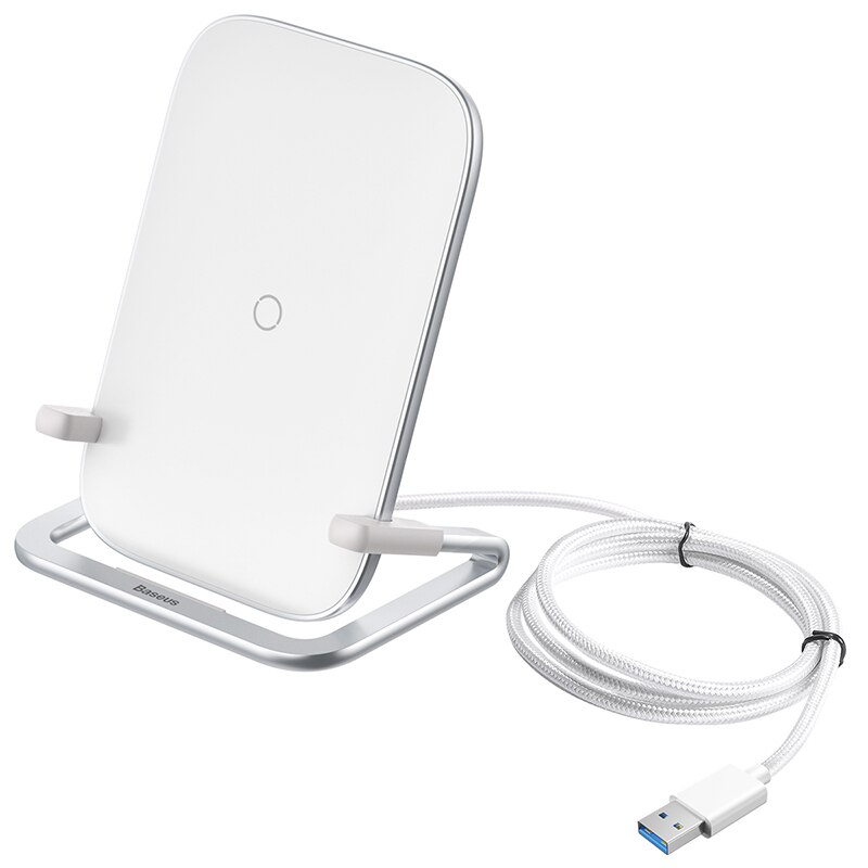 Baseus 15W Qi Wireless Charger Stand Voor Iphone 11 Pro Max Xr Qi Snelle Lading Telefoon Stand Multifunctionele Draadloze opladen Pad: White