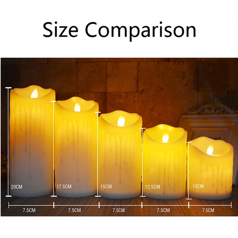 Bougies Led vacillantes sans flamme, photophore, batterie, lampe électronique votive, décoration d'intérieur pour Halloween