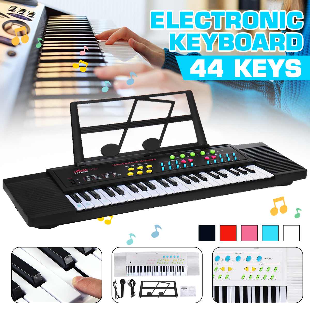 44 Toetsen Digitale Elektronische Toetsenbord Piano Met Microfoon Muziek Stand Kinderen Speelgoed Elektronische Piano Muziek Verlichting