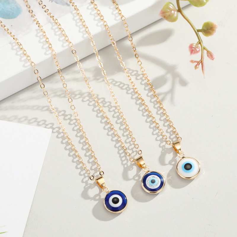 Evil Eye Water Necklace Jewelry Choker Pendant Couple Necklaces for Women Men Lovers Girls Boys Lady Female Male