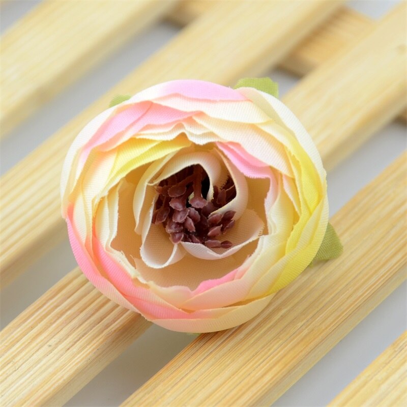 30 st 3.5cm mini konstgjorda rosknoppar snittblomma huvud bröllop juldekoration gör det själv sreath hantverk blommor tillbehör: Gradvis rosa