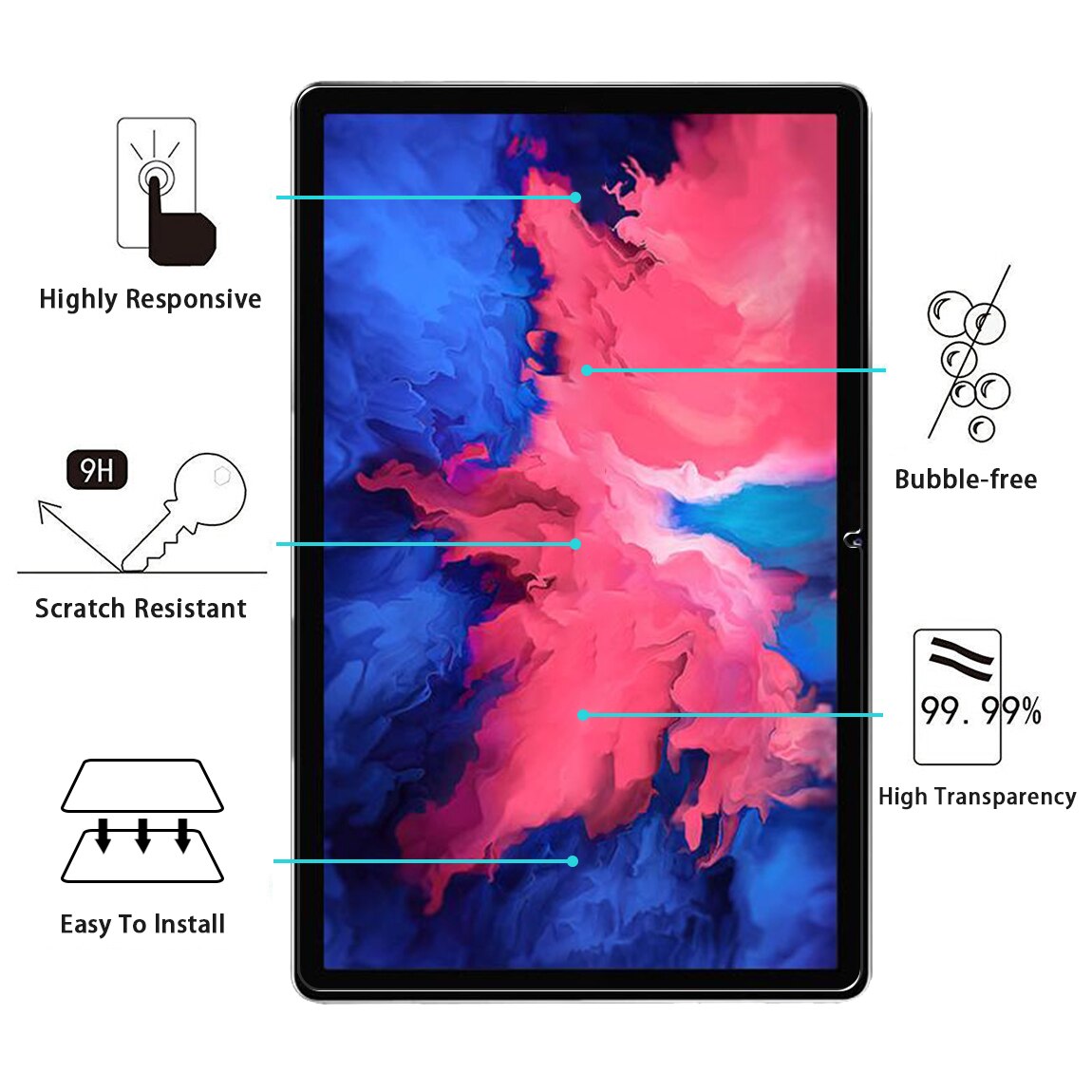 Cover Voor Lenovo Tab P11 Screen Protector, tablet Beschermende Film Anti-Kras Gehard Glas Voor Lenovo Tab P11 TB-J606F (11 ")