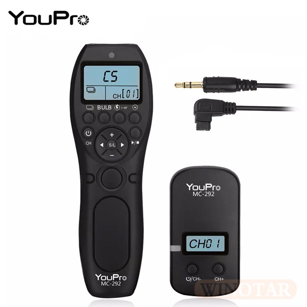 YouPro MC-292 S1 inalámbrico temporizador mando con Control remoto de liberación para Sony A900 A850 A700 A580 A550 A950 A99 A77 A57 A55 A35 A33