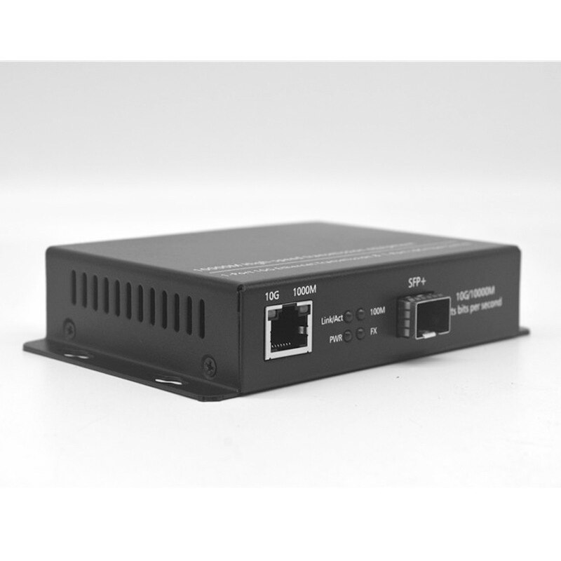 10G Media converter 1 SFP + slot e 1 10G/1G/100M auto adaptive RJ45 porte a parete di tipo desktop di