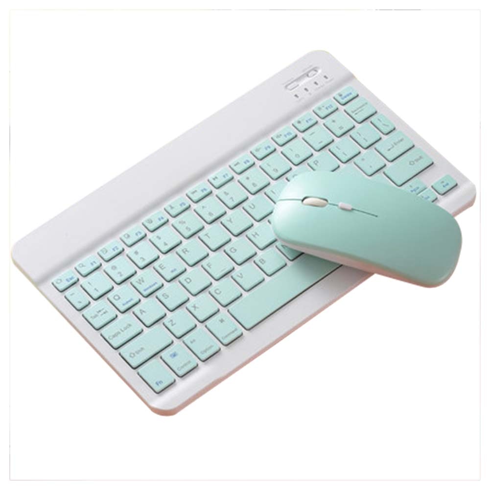 Ensemble de claviers de souris Bluetooth, pour tablette de téléphone portable Ipad, universel, Ultra-fin, sans fil rose: Blue Set
