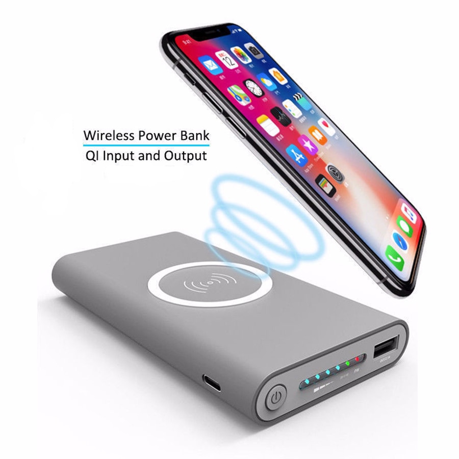 Universal- tragbare ladegerät kabellos Energie Bank 8000 mah/10000 mah Qi Drahtlose Ladegerät Für iPhone8/X Samsung S6 s7 S8 praktisch