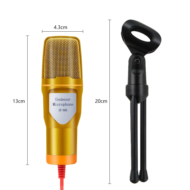 3.5mm Plug Condenser Microphone Home Stereo MIC With Desktop Tripod Anchor Live Microfone Singing Recording Mic for Podcast