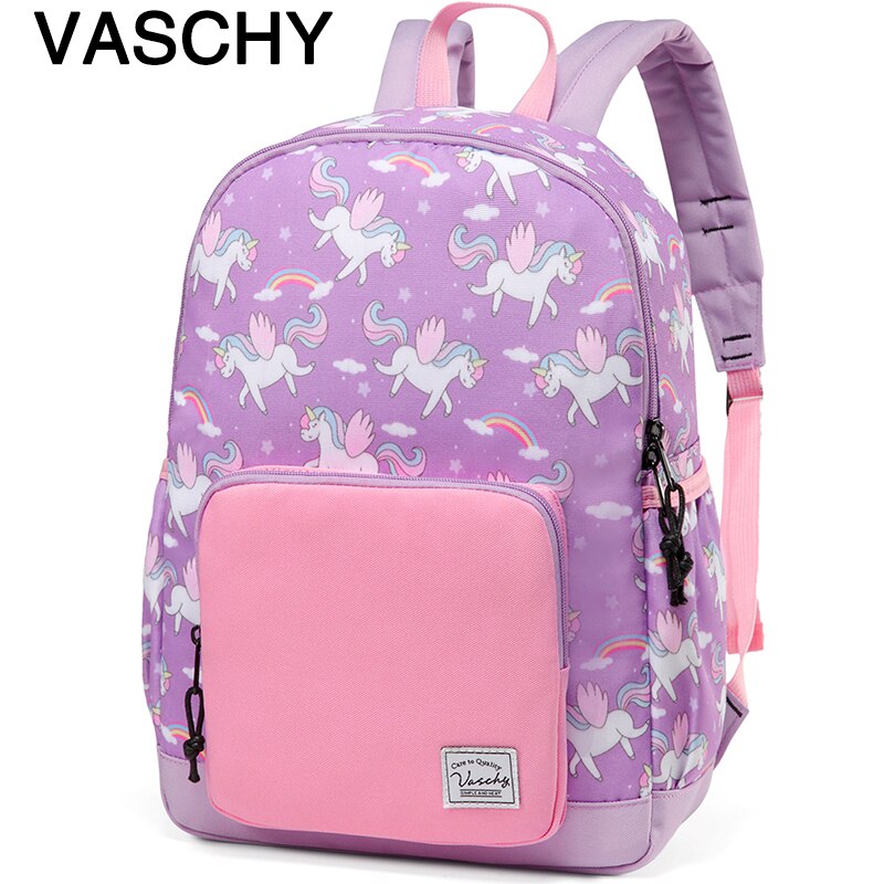 Vaschy crianças mochila crianças sacos de escola jardim de infância pré-escolar mochila dos desenhos animados para meninas meninos com cinta no peito: Unicorn