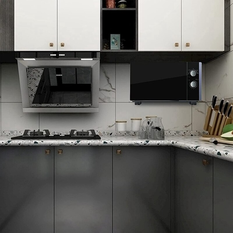 Universal Wall Mount Microwave Brackets Foldable Kitchen Stretch Oven Stand Shelf Rack Load 220 Lb (Set Of 2)