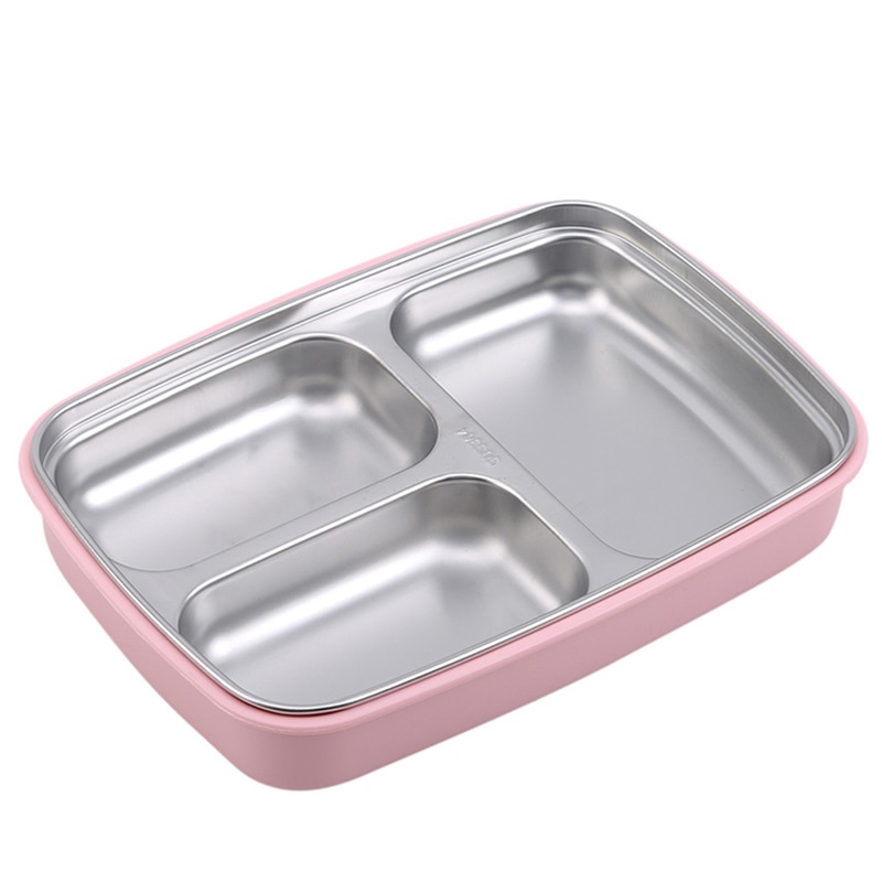 Stainless Steel Student Sealed Insulated Lunch Box Adult Lattice Square Portable Single Layer Lunch Box