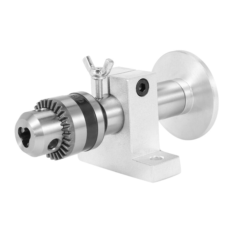 Cabezal de centro de torno con portabrocas, accesorios de bricolaje para Mini máquina de torno, Centro giratorio, herramienta de carpintería