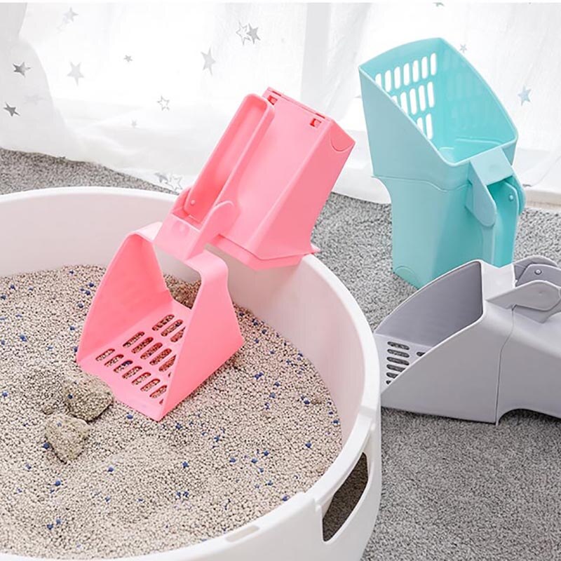 Paletta per lettiera integrata per lettiera per gattini scoop con sacchetti per rifiuti raccoglitore per animali domestici in plastica portatile forniture per la pulizia del gatto