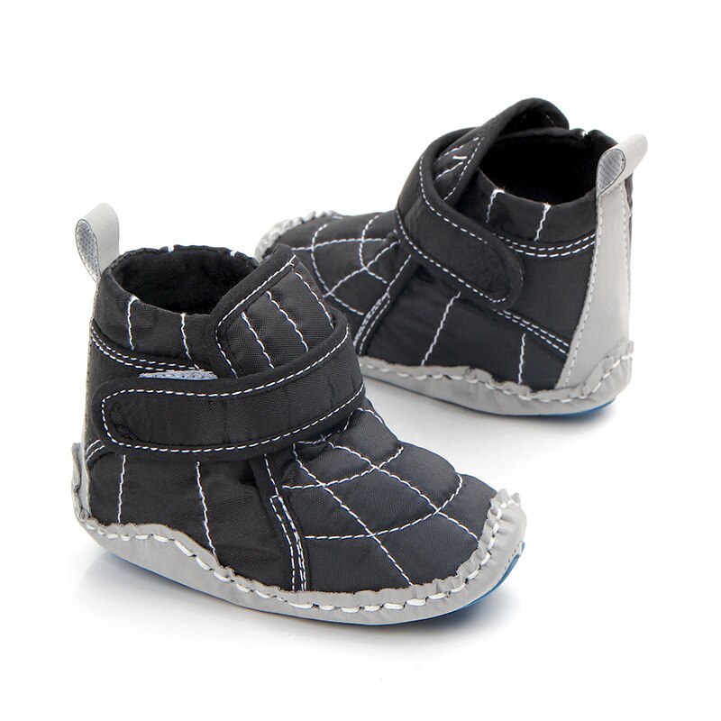 Botas de nieve infantil para bebés, botines cálidos, Color negro