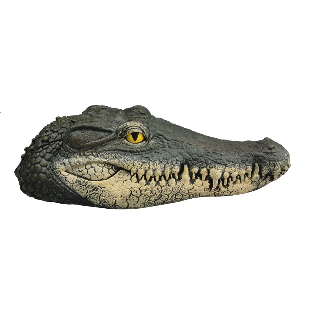 Floating Crocodile Head Water simulation crocodile head Water Decoy Garden Pond Art Decor for Control Year D