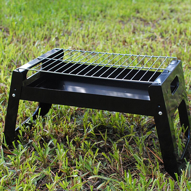 Portable Outdoor Folding Grill BBQ Camping Installation Simple Square Disposable Grill For Outdoor Activities BBQ Accessories