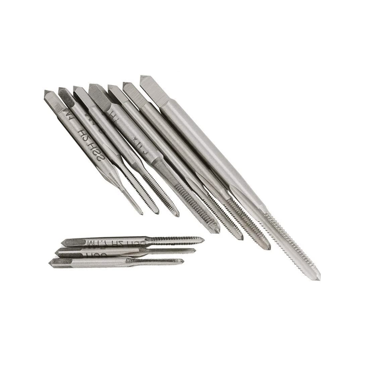 Broca de microgrifos de 10 piezas, herramienta de roscado de tornillo de mano pequeño, M1-M3.5 HSS, Mini grifo de enchufe Métrico