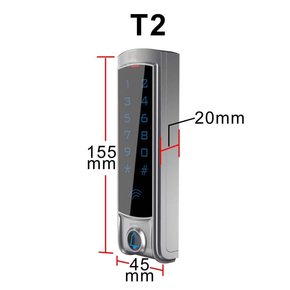 RFID Touch Keypad Access Control System Door Lock 125KHz EM Card Waterproof Metal Touch outdoor RFID Access Control T2