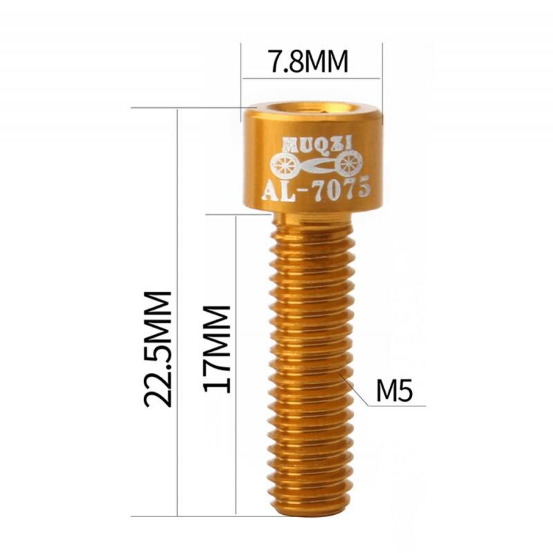 4 Stuks Fiets Stuurpen Schroef Aluminium M5 * 17Mm Mountain Road Fixed Gear Stuurpen Riser Bouten Fietsen fiets Onderdelen