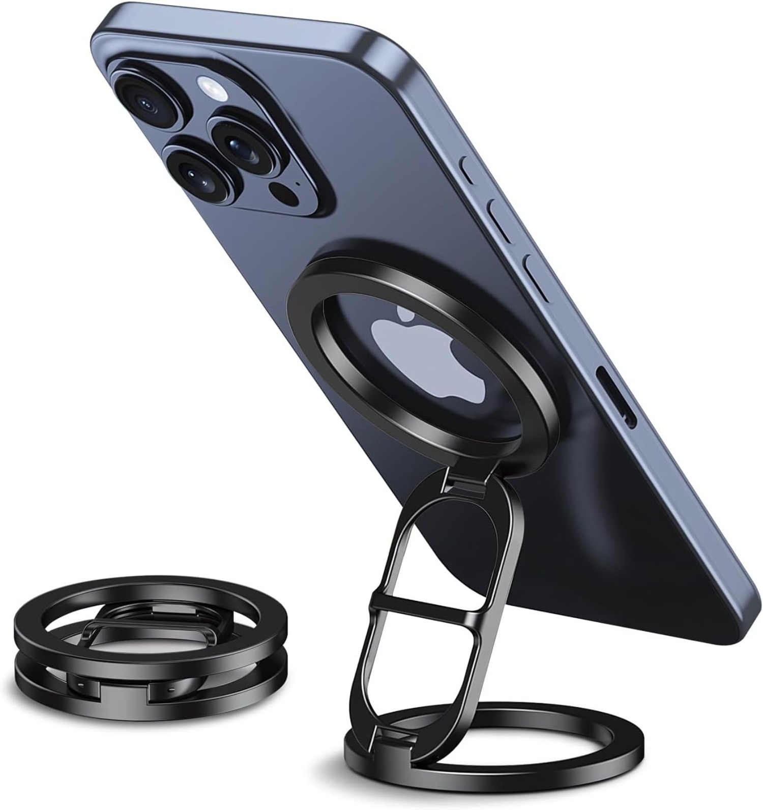 Support magnétique de voiture pour téléphone portable, mini aimant pliant, support GPS, support de voiture pour iPhone 16 15 14 13 Pro Max, support rapide pour Magsafe