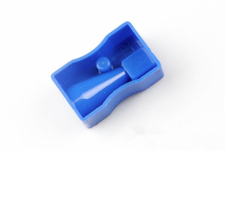 3pc Pencil sharpener single hole plastic cutter knife learning school stationery random color