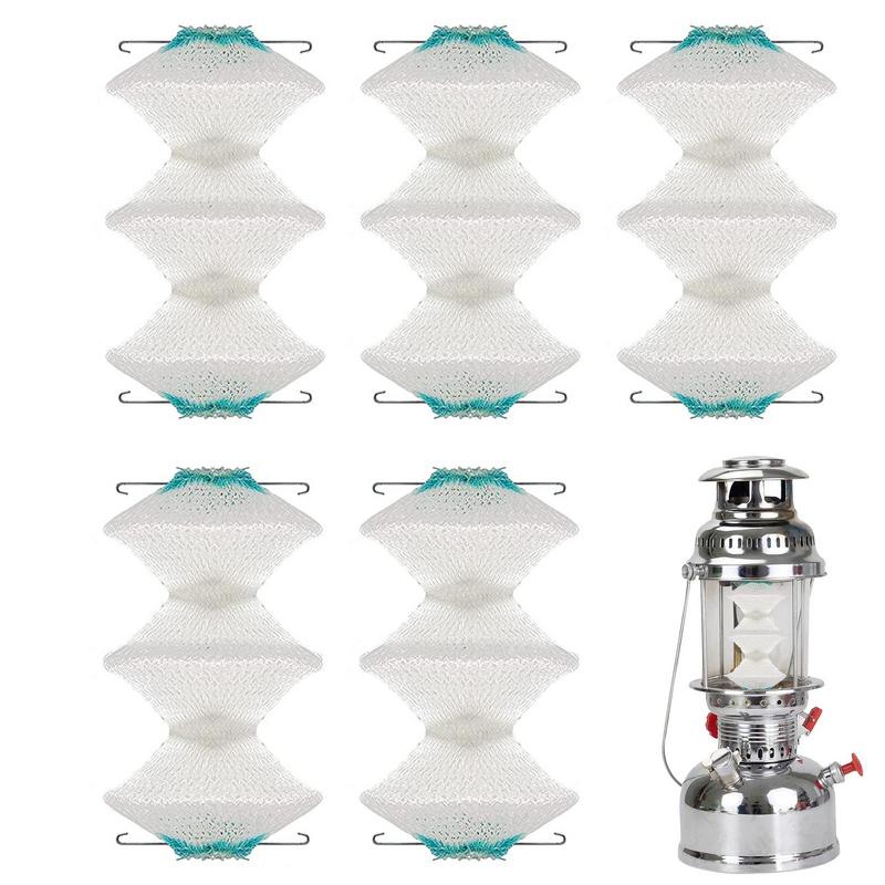 5Pcs Gás Lâmpadas Gaze Lanterna Mantles Querosene Gás Lamp Cover Durable Gaze Mesh Camping Lâmpada Pressão Mantles Peças De Reposição