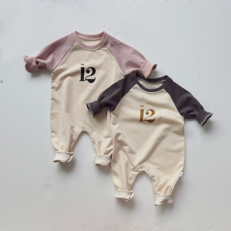 Casual Herfst Baby Rompertjes Lange Mouw Jongens Baby Kleding Meisjes Katoen Jumpsuit Nummer Gedrukt 12 Baby Kleding 0-24M