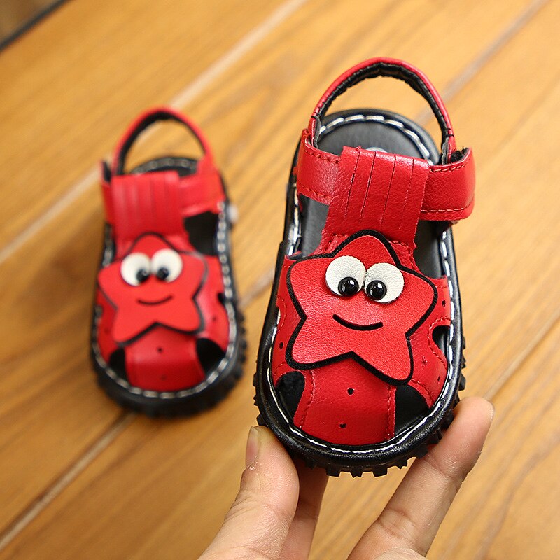 Binnenzool 11.5-13.5cm zomer baby peuter teenschoenen schattige sandalen met geluid