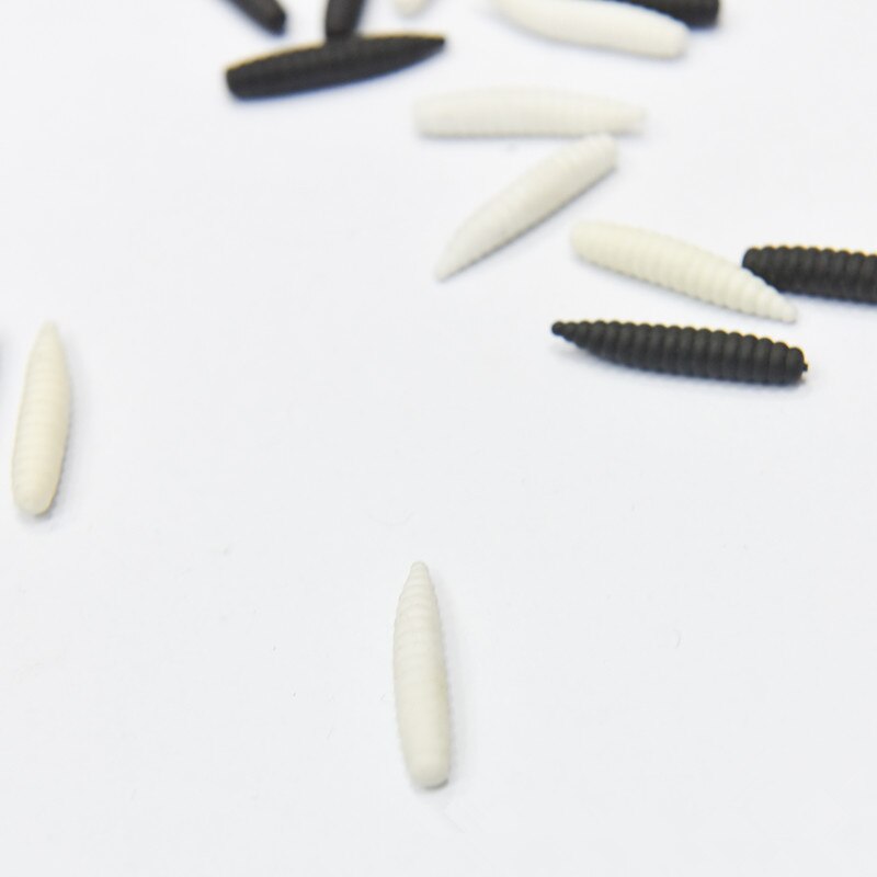 100PCS Lifelike Glow White Black Insect Maggot Vegetable Worm model for fishing Halloween Props Gags Practical Jokes Toy