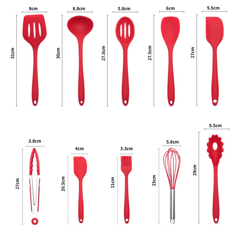 Non-Stick Silicone Cooking Utensils Set Spatula Shovel Cooking Tools Set High Temperature Resistance Kitchenware Accessories