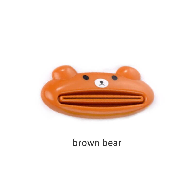 Cartoon Animal Toothpaste Squeezing Clamp Toothpaste Dispenser Easy Squeeze Paste 2Pcs Toothpaste extruder Bathroom Accessories: brown bear