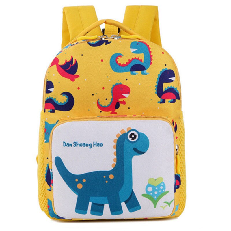 Mini børn rygsække sød tegneserie dinosaur trykt skoletasker til børnehave piger drenge børn anti-tabt børnehave taske: Gul