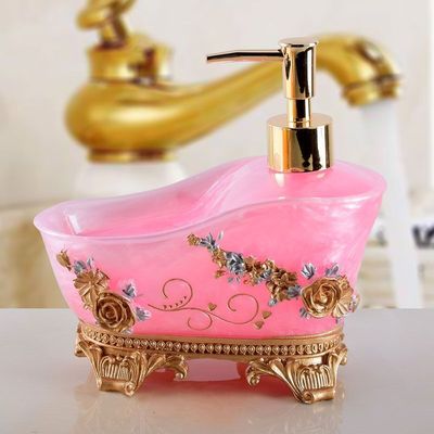 Badeværelse sæbedispenser harpiks emulsion dispenser flaske guld hoved bærbar hotel skønhedssalon håndbruser gel shampoo flaske: Stil 18