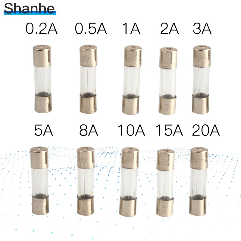 ! 100Pcs Set 5X20 Mm Quick Blow Glaszekering Gevarieerd Kits,Fast-Blow Glas Zekeringen