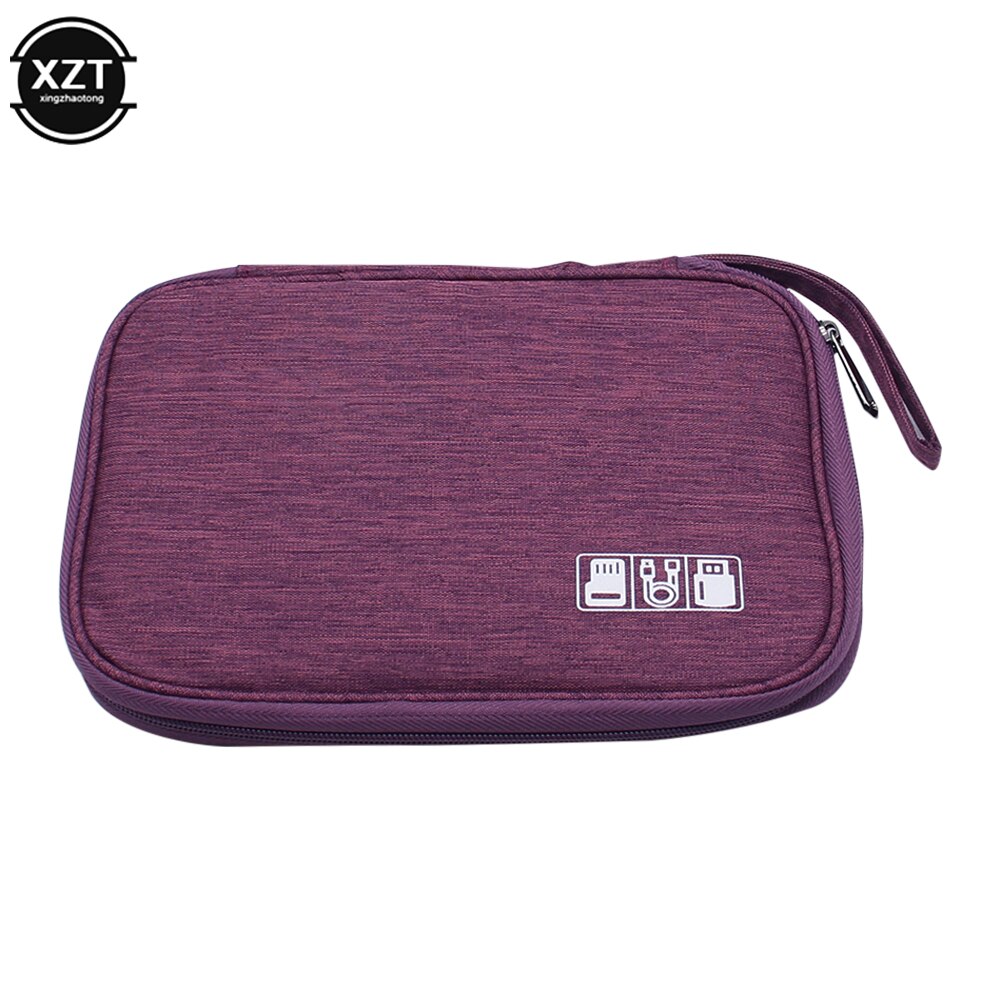 USB Digital Storage Clip, Cable Organizer, Headphones, Pens, Portable Batteries, Electronic Accessories Storage Waterproof Trave: Purple