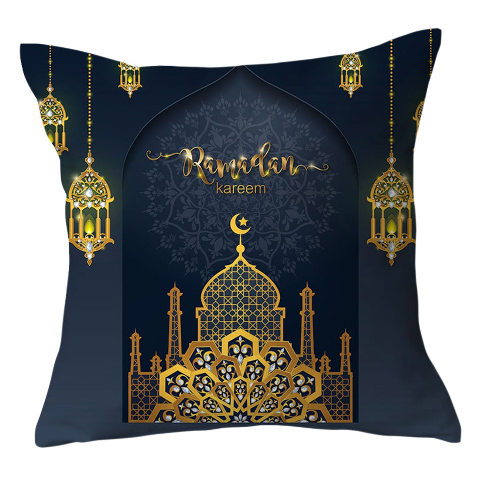 Ramadan Decoratie Kussenhoes Gold Moon Star Eid Mubarak Feestelijke Kussensloop Goedkope Kussensloop Auto Room Decor: B