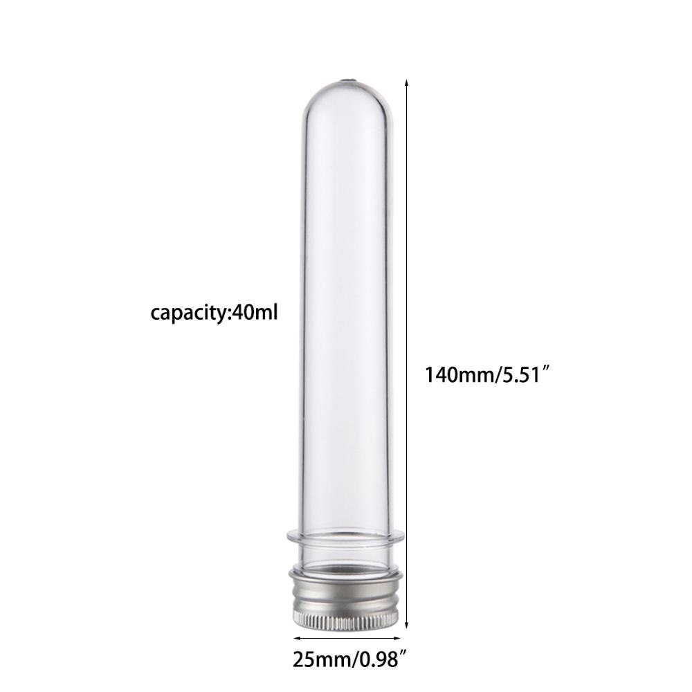 Kunststoff Prüfung Rohre Klar und transparent Süssigkeit Lagerung Container mit Schraube Kappen 40ml 10Stck