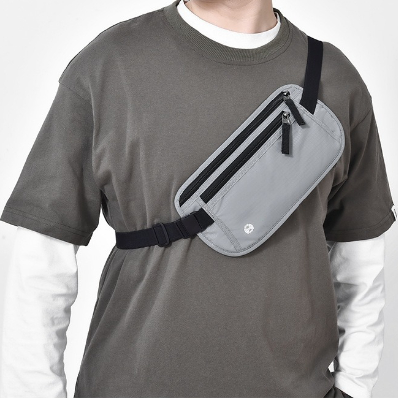 Unsichtbare Reise-Hüfttasche für Reisepass, Geld, Gürteltasche, versteckte Sicherheitsbrieftasche, draussen-Sport, Joggen, Brusttasche, Hüfttasche